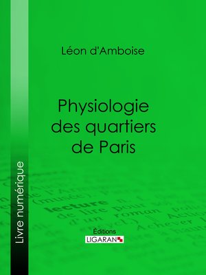cover image of Physiologie des quartiers de Paris